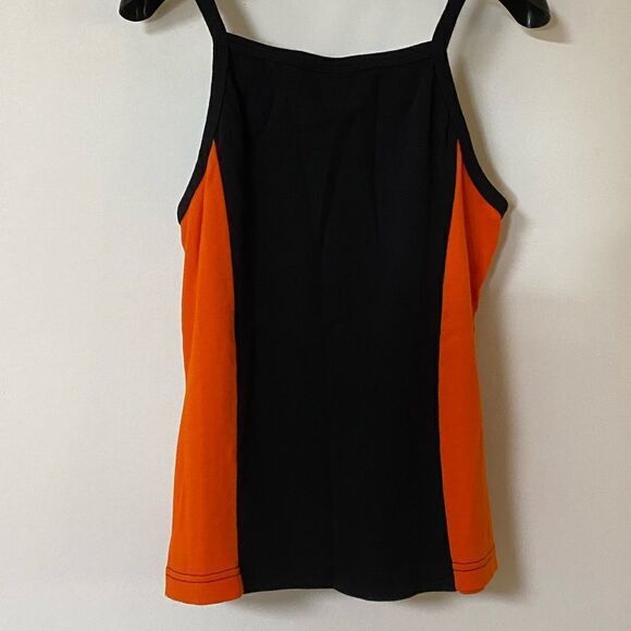 Bikers Edge Women’s Thunder Beach Embellished Black and Orange Tank Top - Picture 2 of 9